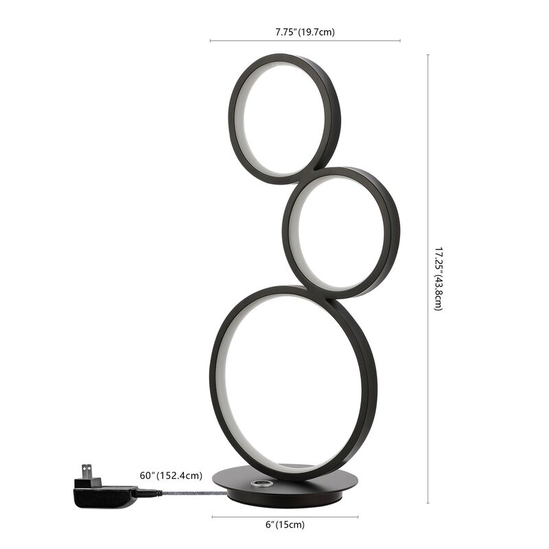 Juno 3-Light Bohemian Coastal Iron Integrated LED Table Lamp