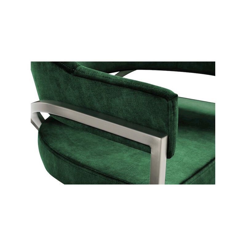 Meridian Furniture Madelyn Green Velvet Dining Chair, Set of 2