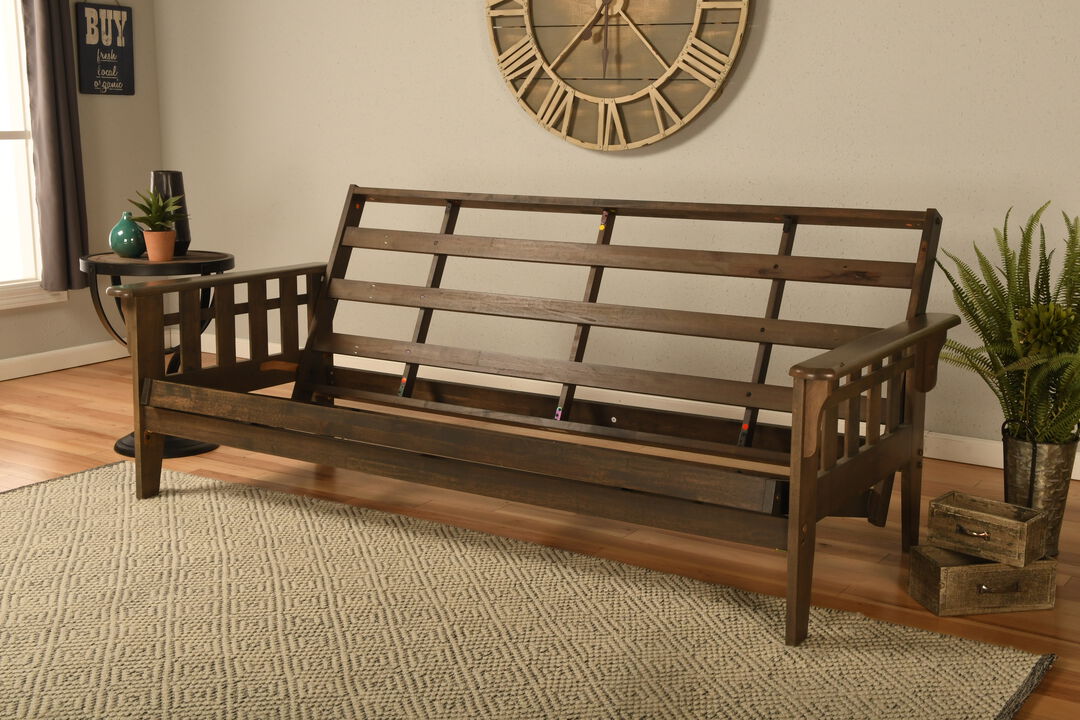Queen-size Tucson Futon Frame in a furnished room without a cushion