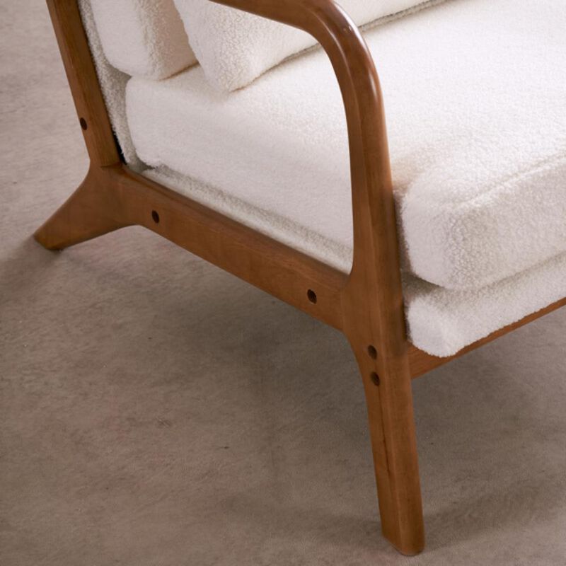 Armrest & Backrest Indoor Leisure Chair Comfortable Upholstered Lounge Chair for Home