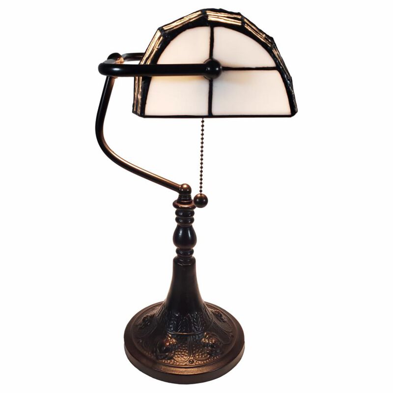 Hivvago 16" Dark Brown Table Lamp With White and Silver Shade