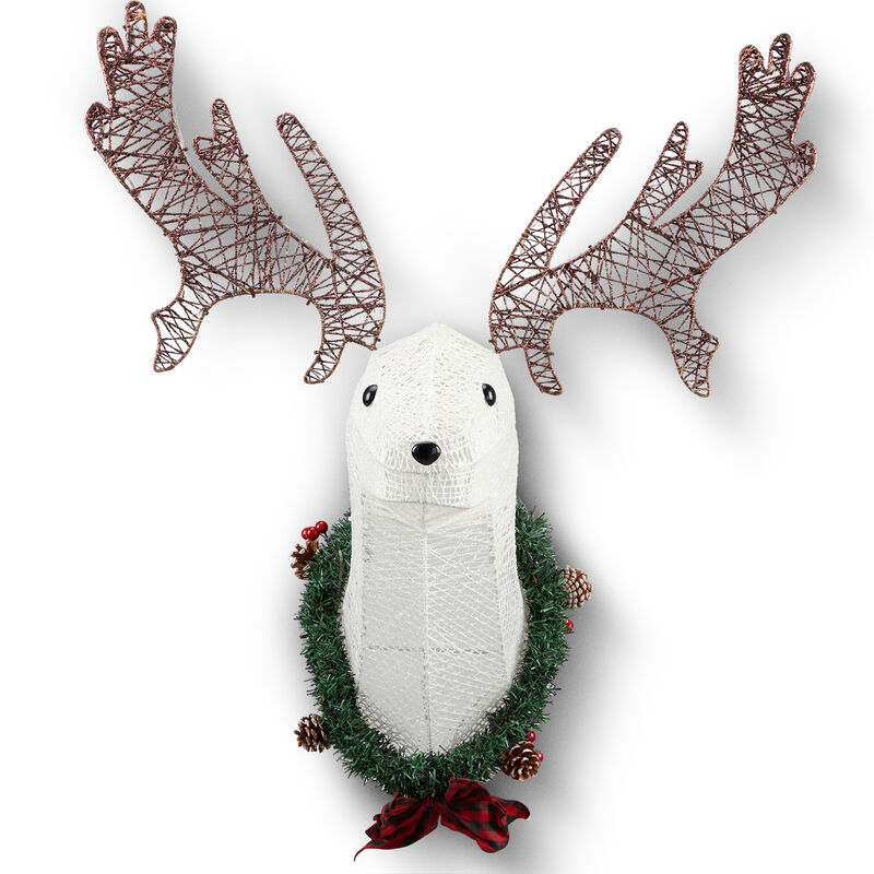 Lighted Christmas Reindeer Head Wall Decor for Indoor Display