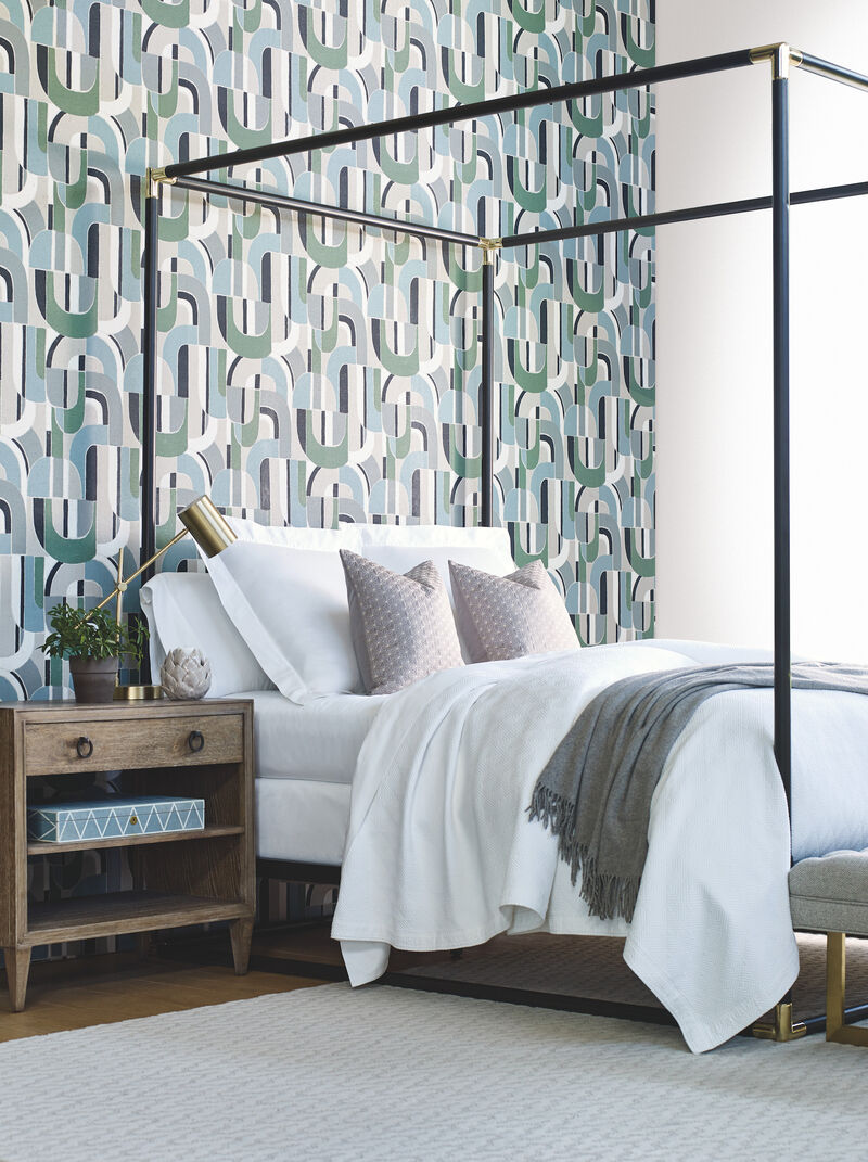 Sculptural Garden Dark Blue & Green Wallpaper (Set of 2) image number 2