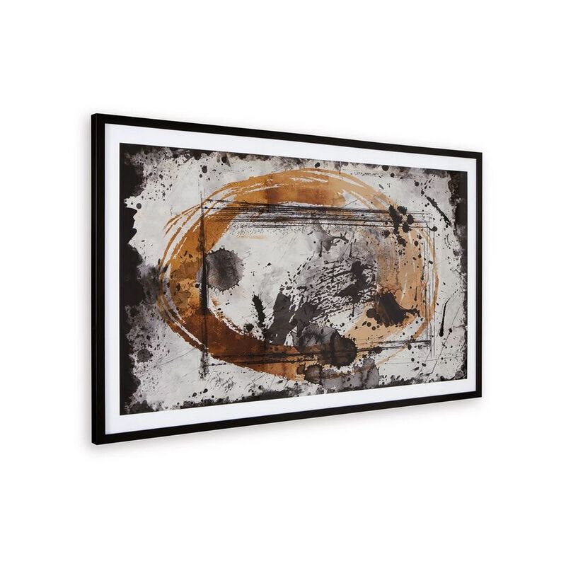 37 x 63 Inch Wall Art Decor, Framed Acrylic, Modern Abstract Black, Brown image number 0