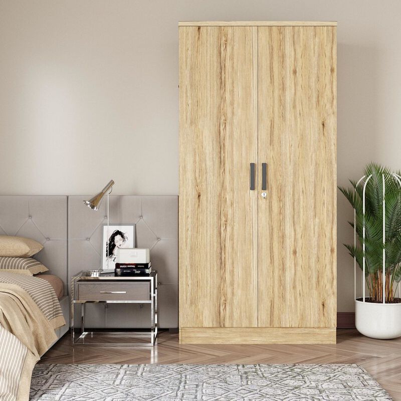 2 Doors Wardrobe with Shelves