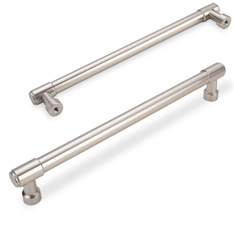 Amasideca 10 Pack Brushed Satin Nickel Cabinet Pulls 10Inch(254mm) Hole Centers Kitchen Cabinet Handles Silver Drawer Pulls