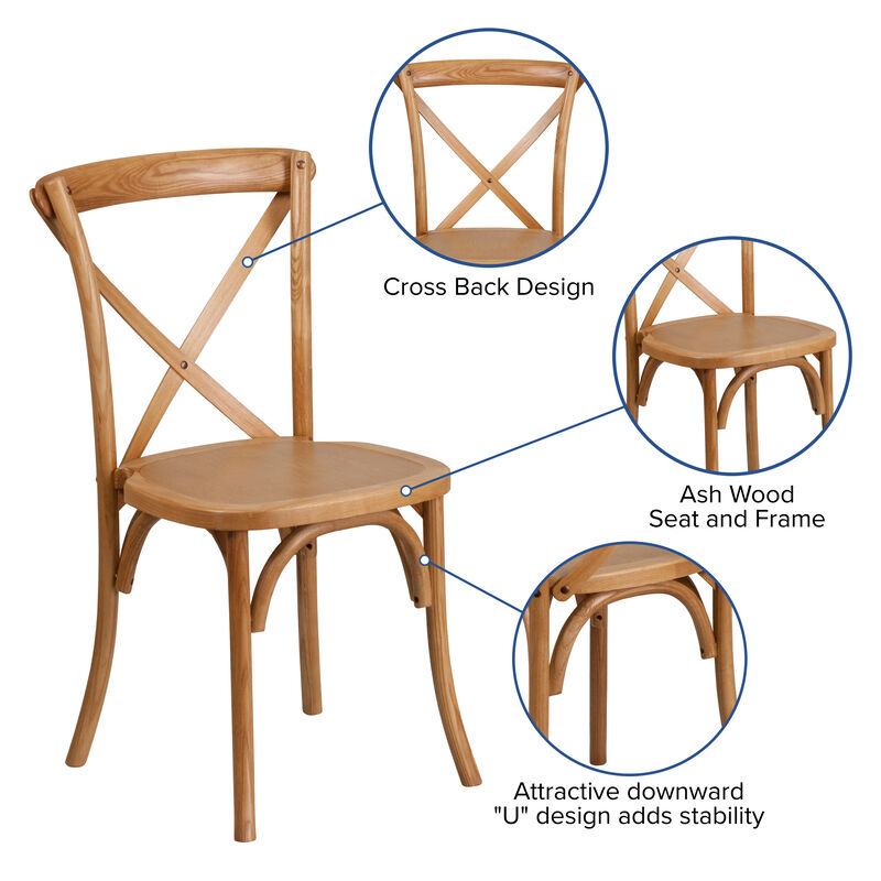 Wood Cross Back Chairs image number 4