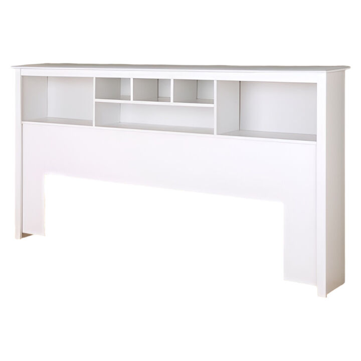 Modern Bookcase Headboard with Open Shelves for Bedroom Storage and Display