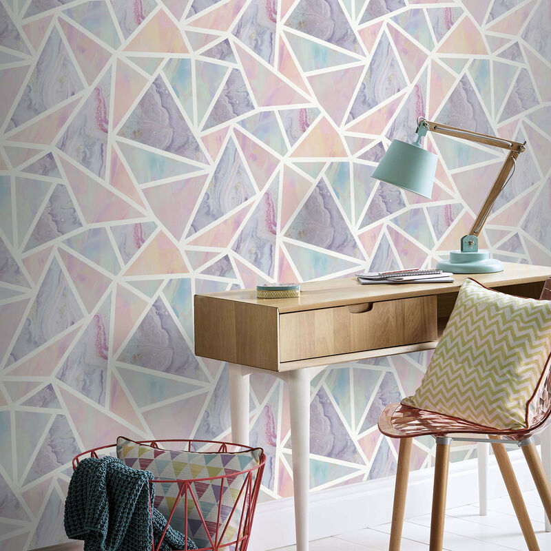 Lizzie Pastel Triangles Wallpaper image number 4