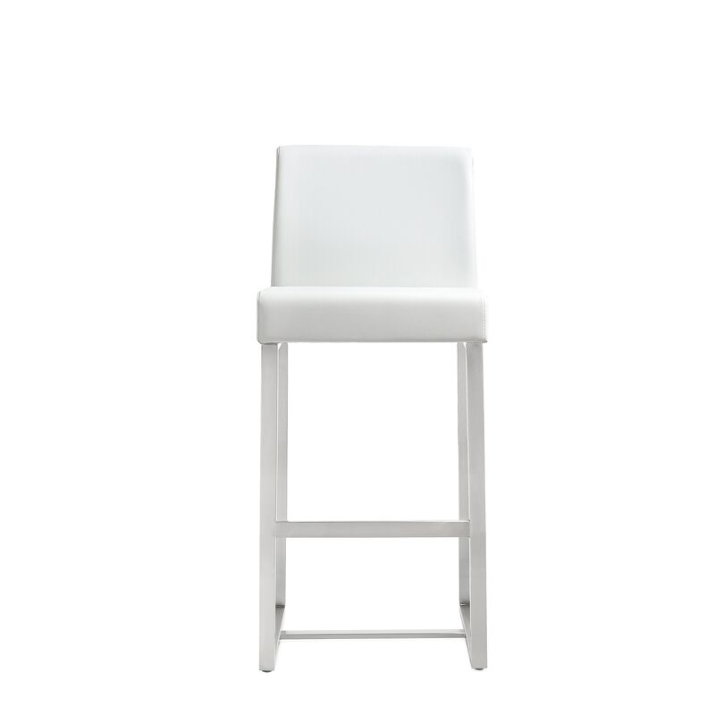 Casafoyer Denmark White Steel Counter Stool Set of 2 image number 3