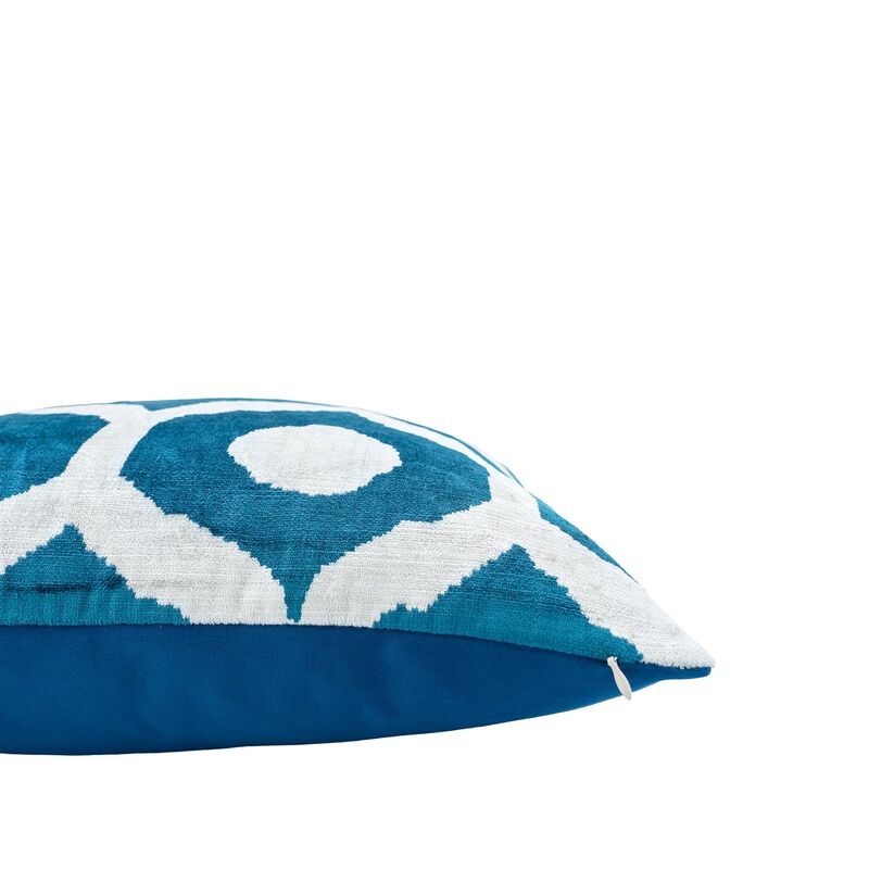 Santorini Silk Velvet Ikat Pillow, 20" X 20"