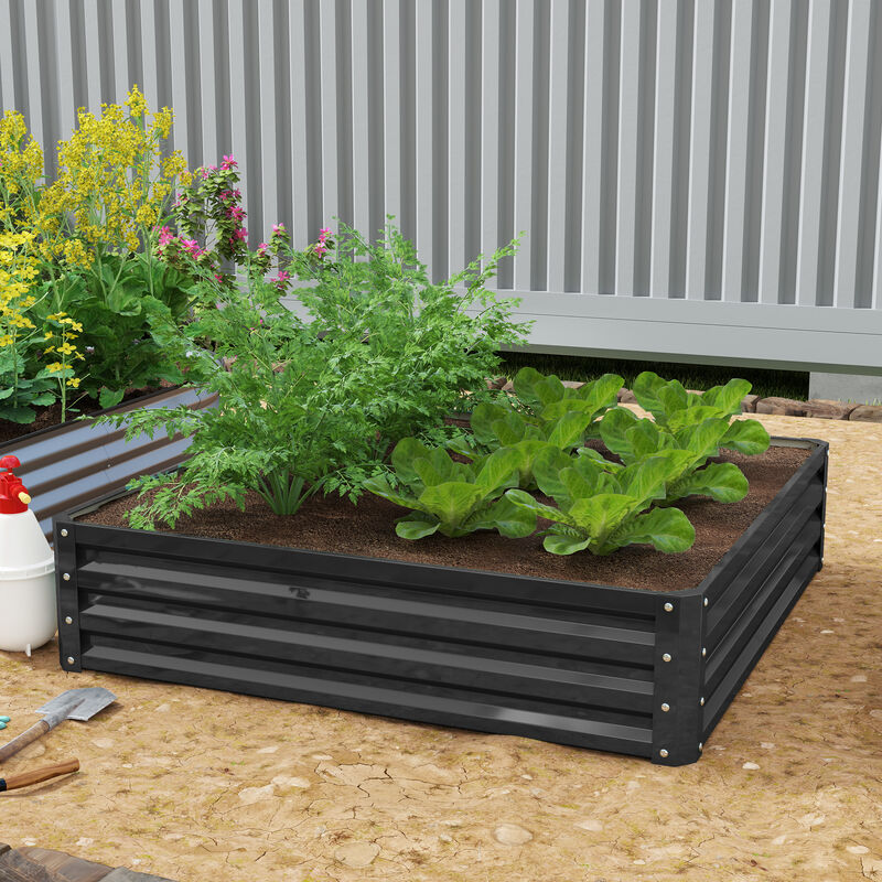 Hivvago 4' x 4' Garden Bed with Durable Metal Construction image number 7