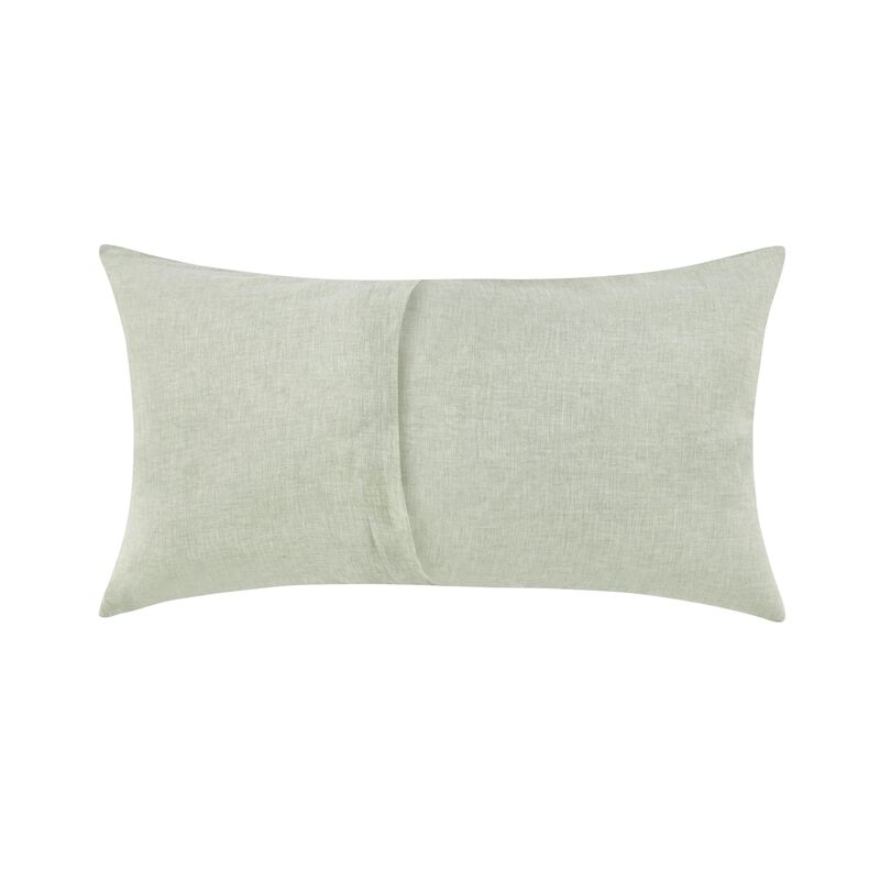 Savi Lumbar King Pillow Sham, Sage Linen, Cotton, Cashmere, 20x36 - Benzara