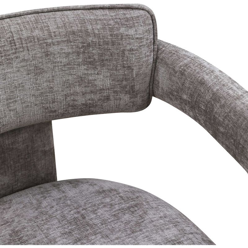 Meridian Furniture Brenda Grey Chenille Fabric Dining Chair, Set of 2