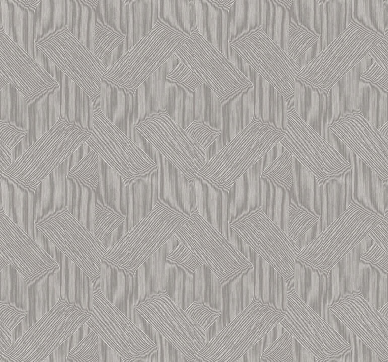 Fine Line Grey Geometric Wallpaper