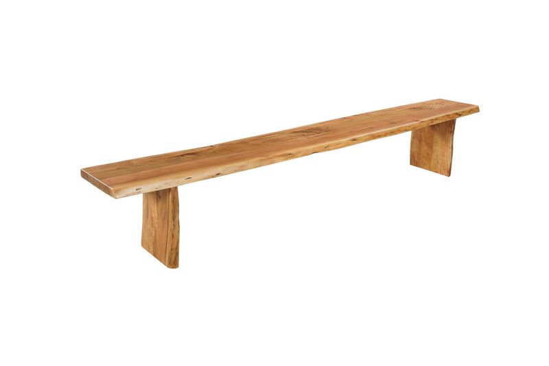 HomeRoots 84" Brown Solid Wood Live Edge Dining Bench image number 2