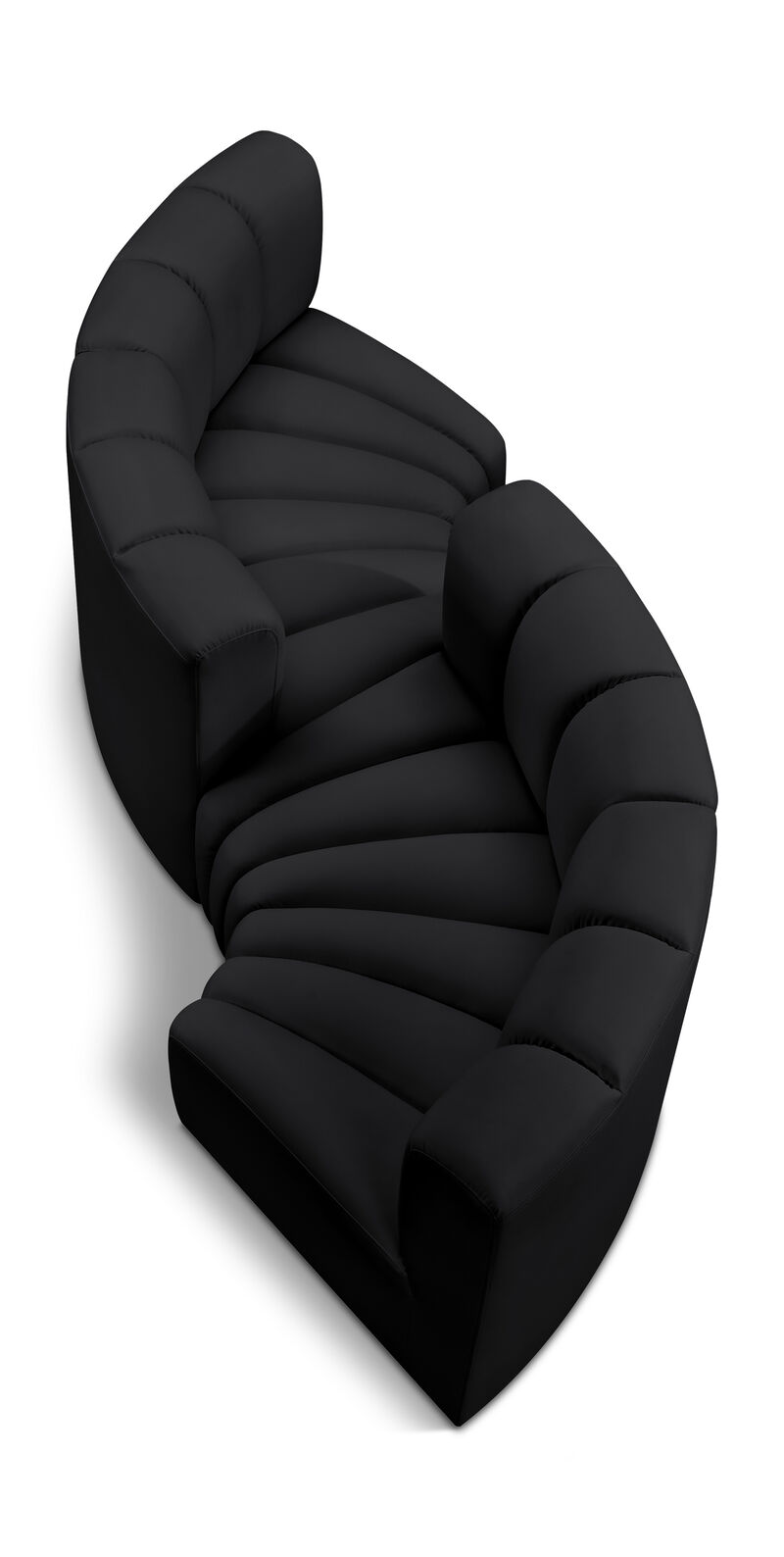 Meridian Furniture Arc Black Vegan Leather Modular Sofa image number 0