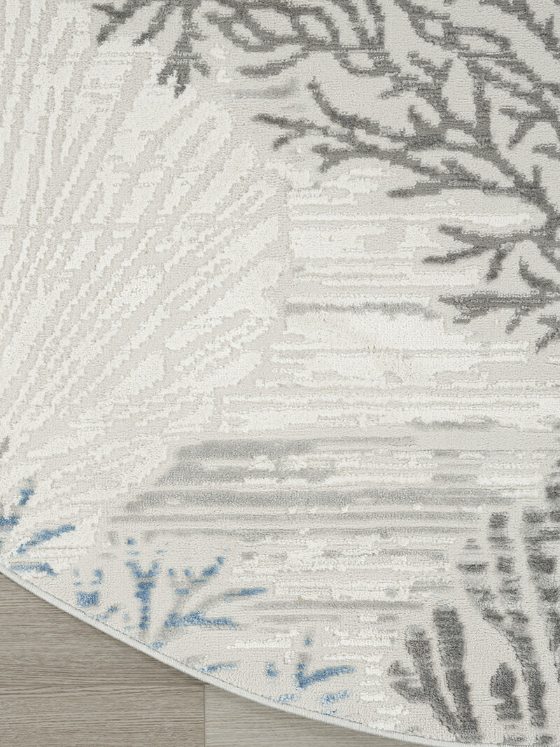 Seaside SDS04 Ivory/Gray/Blue 7'10" x Square Rug
