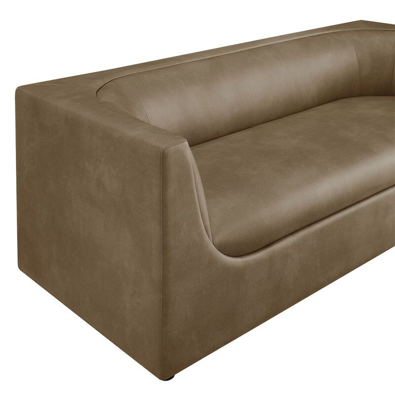 Hilda 86" Curved Back Vegan Leather Sofa image number 6