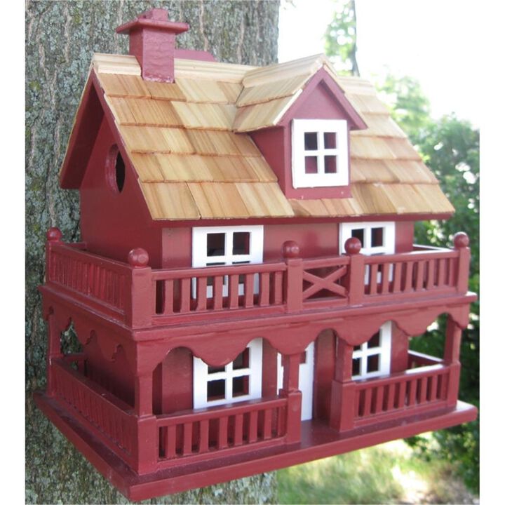 Hivvago Red Wood Birdhouse - Made of Kiln Dried Hardwood