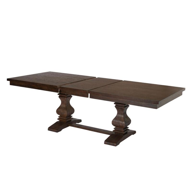 Best Quality Furniture 78-96 Extension Dining Table w/Center 18-Inch Leaf, Walnut Color