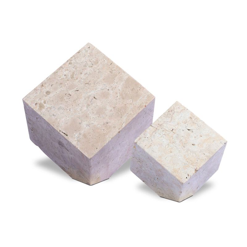 Travertine Cube Sculpture Set image number 0