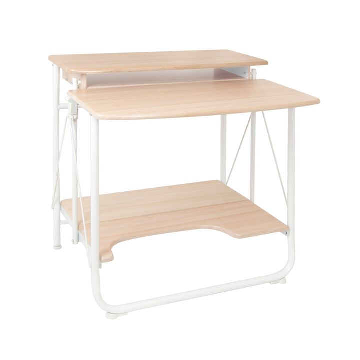 Calico Designs Stow Away Desk Folding Desk - White/Maple