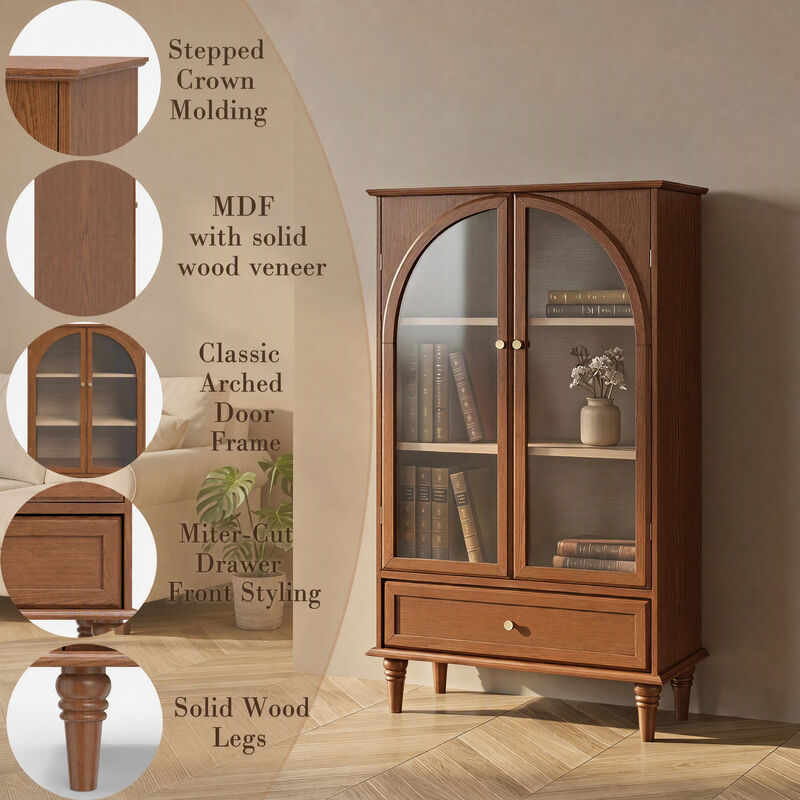 Swulu Arched Glass Accent Cabinet image number 5