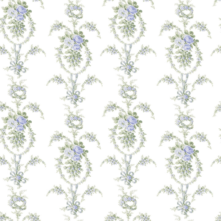 Rose Cheeks Blye Elysees Floral Cluster Wallpaper