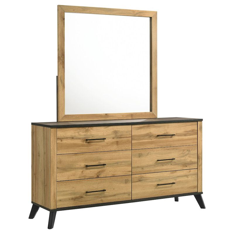 Coaster Co. of America Kaywood 6-drawer Dresser and Mirror Natural Pine image number 0