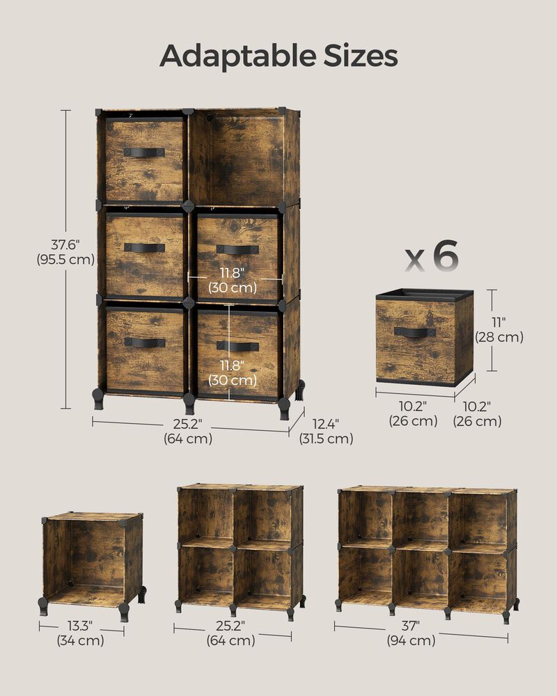 Cube Storage Organizer with 6 Storage Boxes
