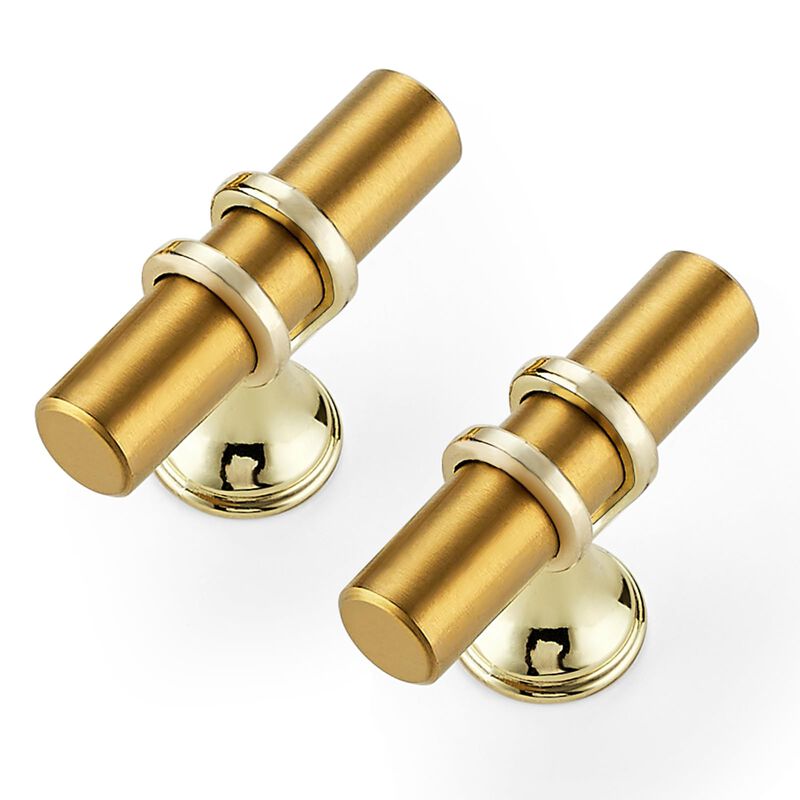 Ravinte Decor 10 Pack Brushed Brass Cabinet Knobs - Gold Kitchen Cabinet Knobs Closet Pulls for Kitchen Drawer Stainless Steel D