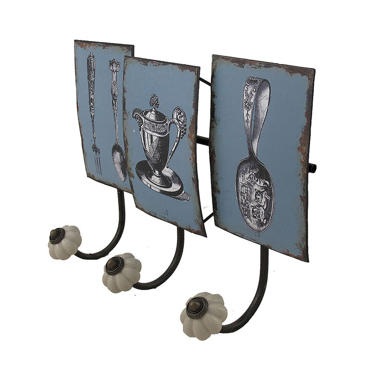 Antique Style Tea Service Distressed Finish Decorative Wall Hook