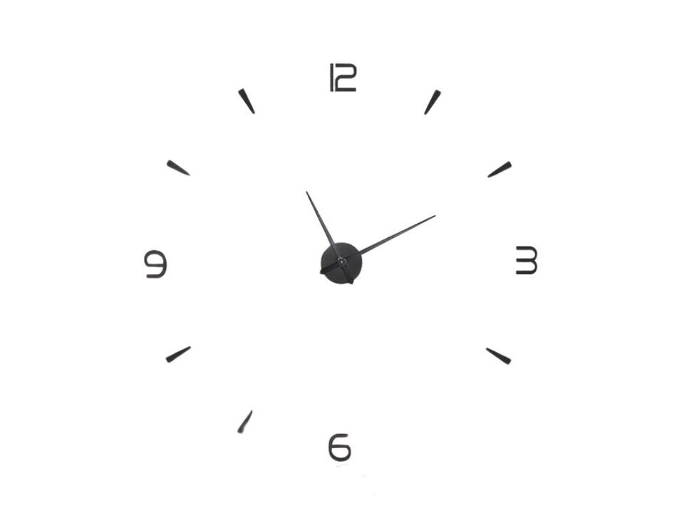 Pack DIY Frameless Surface Mirror Stickers Wall Clock 51 Inch Black Modern