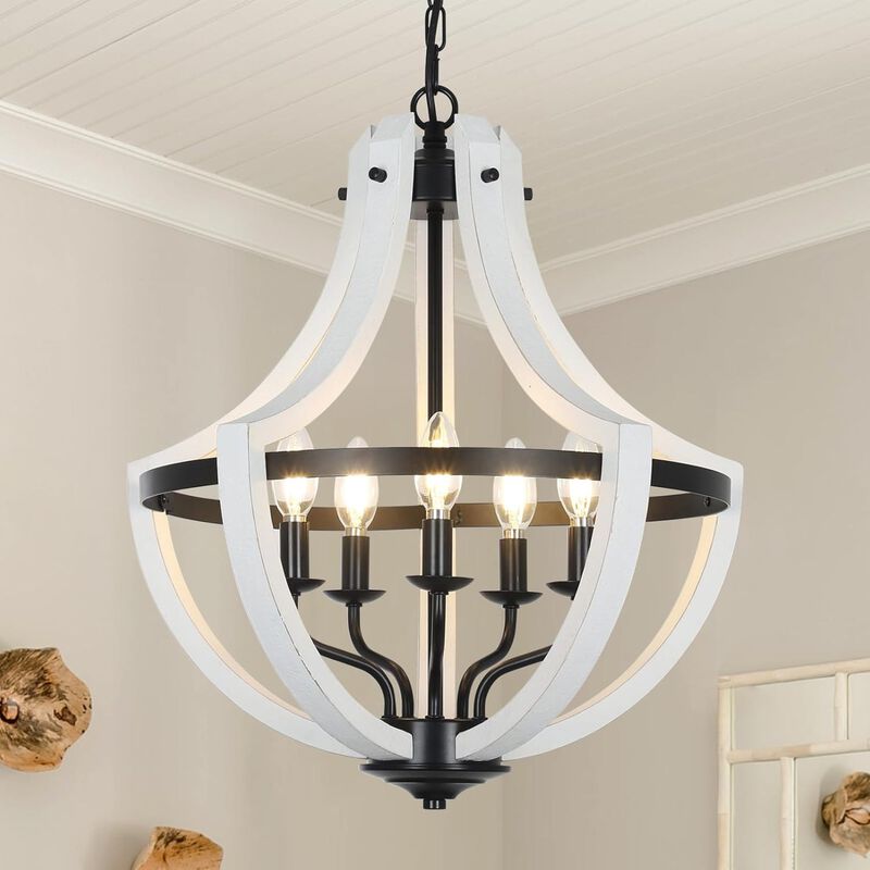 ELEMENT ACE 5-Light Adjustable Chandelier Pendant or Flush Mount Ceiling Light Fixture for Dining Room Kitchen Island Living Room Foyer Entryway Bedroom image number 1