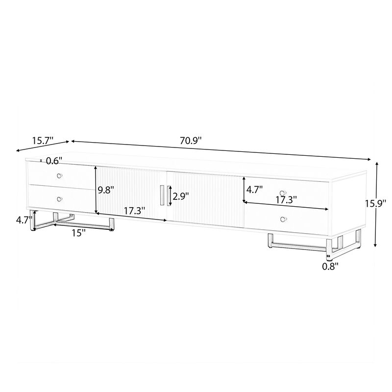 Merax Modern TV Stand with Storage Cabinet