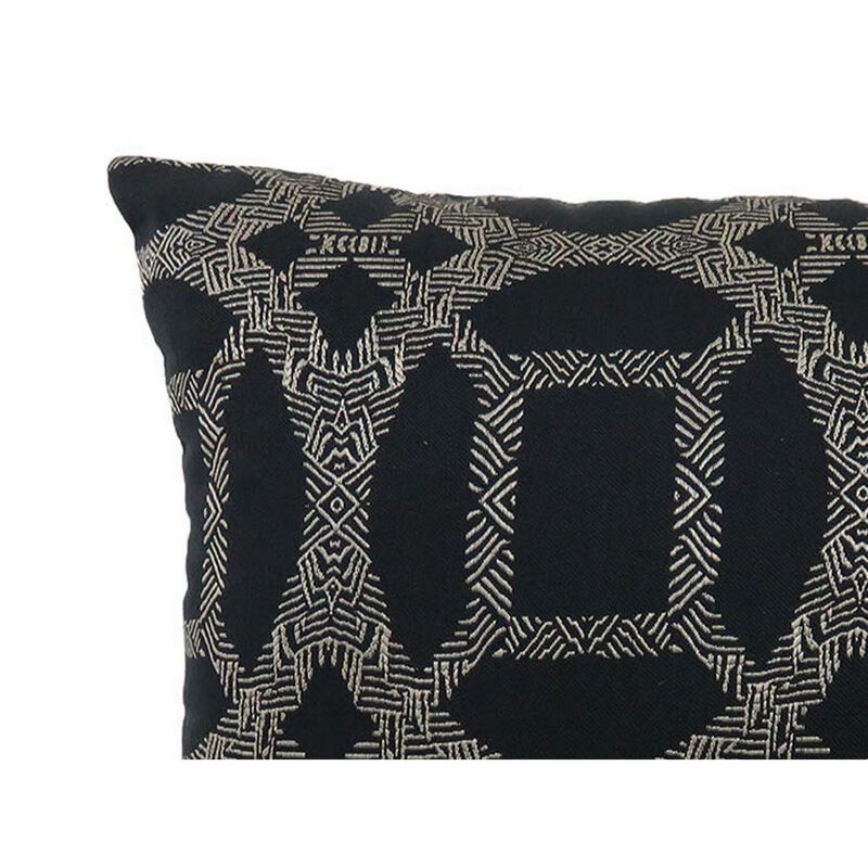 Contemporary Style Set of 2 Pillows With Intriguing Designing, Gray, Black-Benzara