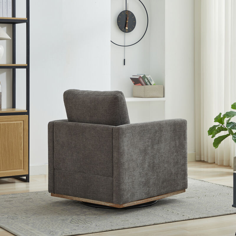 GOODSILO Square Swivel Accent Chair with 360-Degree Rotation and Plush Upholstery for Modern Living Spaces image number 5
