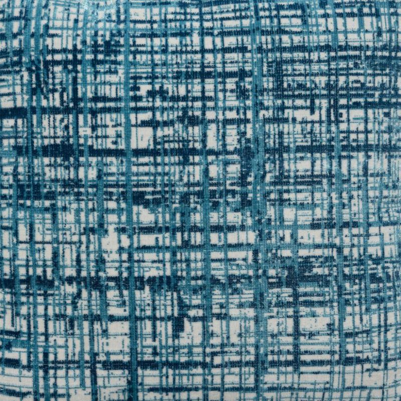 Hivvago 18 Inch Blue Abstract Pouf Ottoman