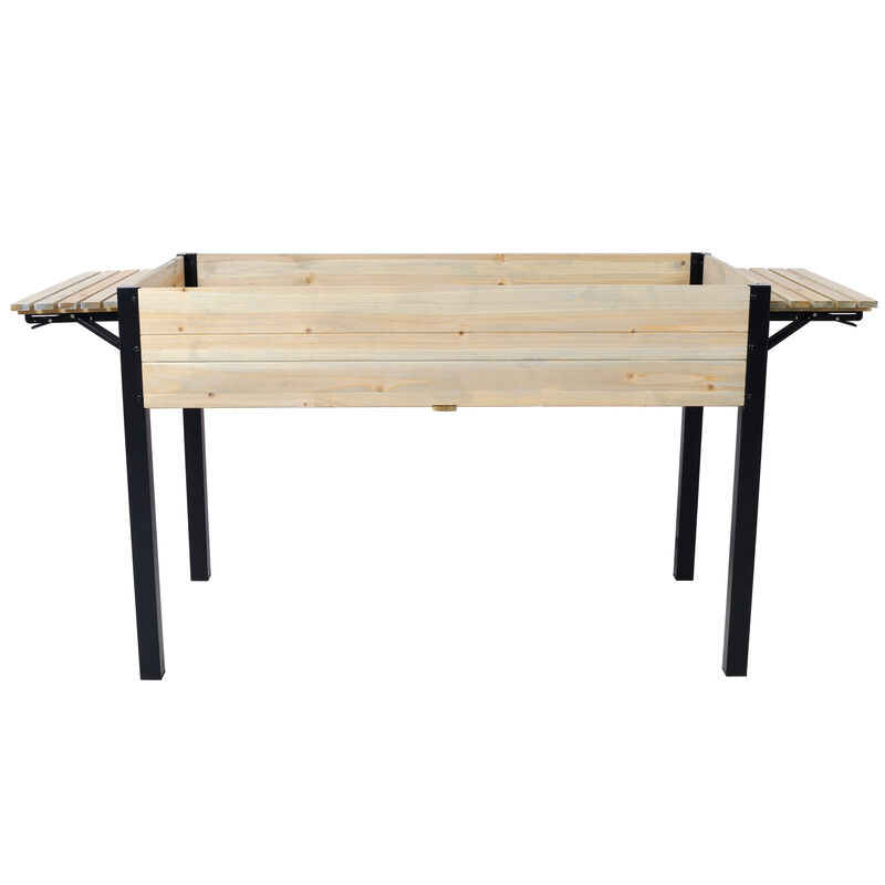 Streamdale Metal Leg Raised Garden Box with Folding Shelf