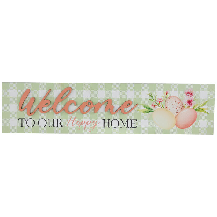 Welcome to Our Hoppy Home Easter Wall Sign - 19.75"