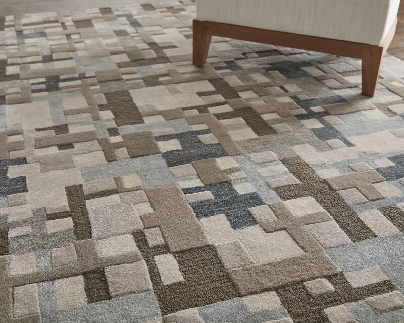 Maridian 8A73F Blue/Beige 5' x 8' Rug image number 1