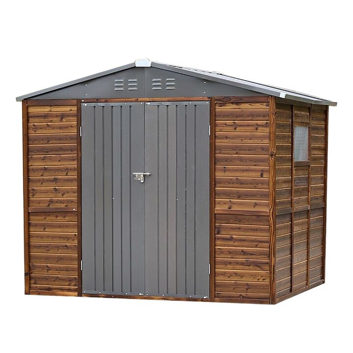 Mondawe 6x8FT Outdoor Cedarwood Storage Shed,Weatherproof & Ventilation Drainage Tool Shed