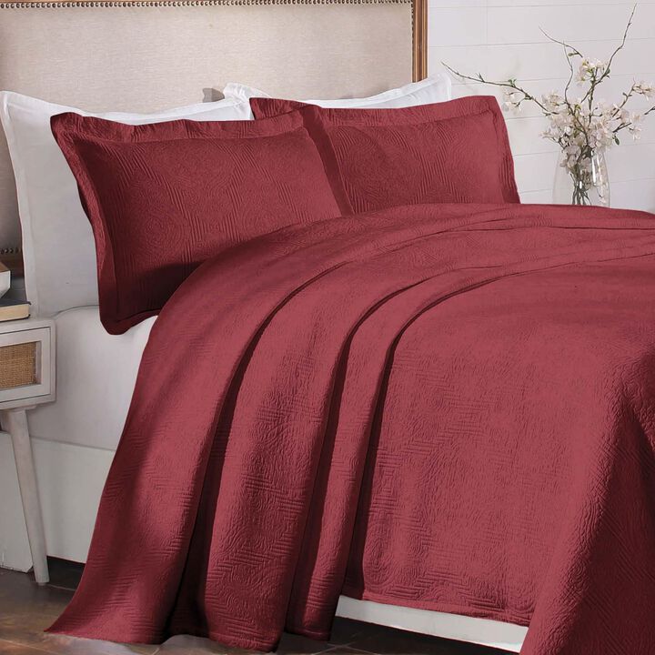 Soft Cotton Matelasse Bedspread Set, Lightweight Textured Bedding