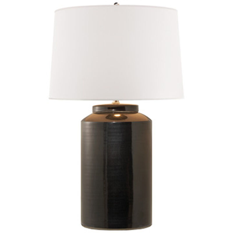 Carter Large Table Lamp in Black Porcelain with White Paper Shade