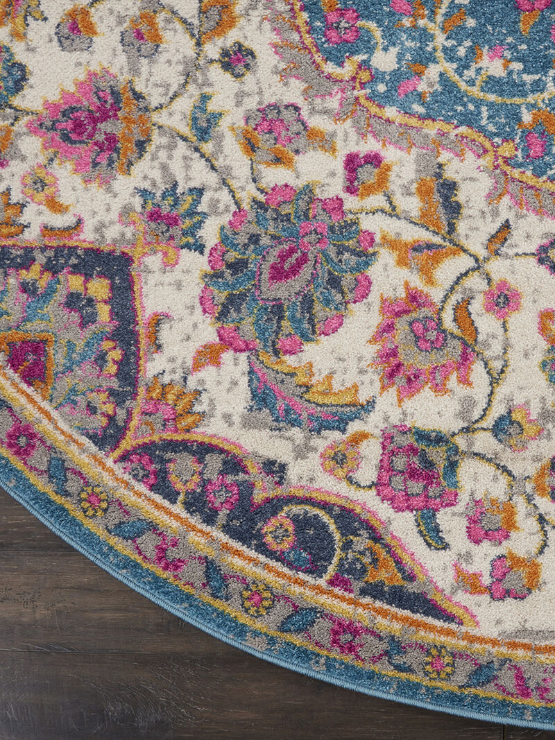 Passion PSN22 Ivory/Multicolor 4' x Round Rug image number 2