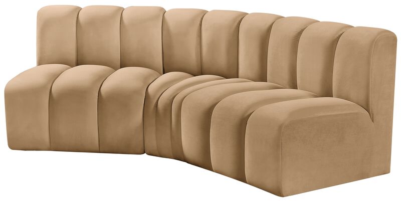 Meridian Furniture Arc Camel Velvet Modular Sofa image number 5