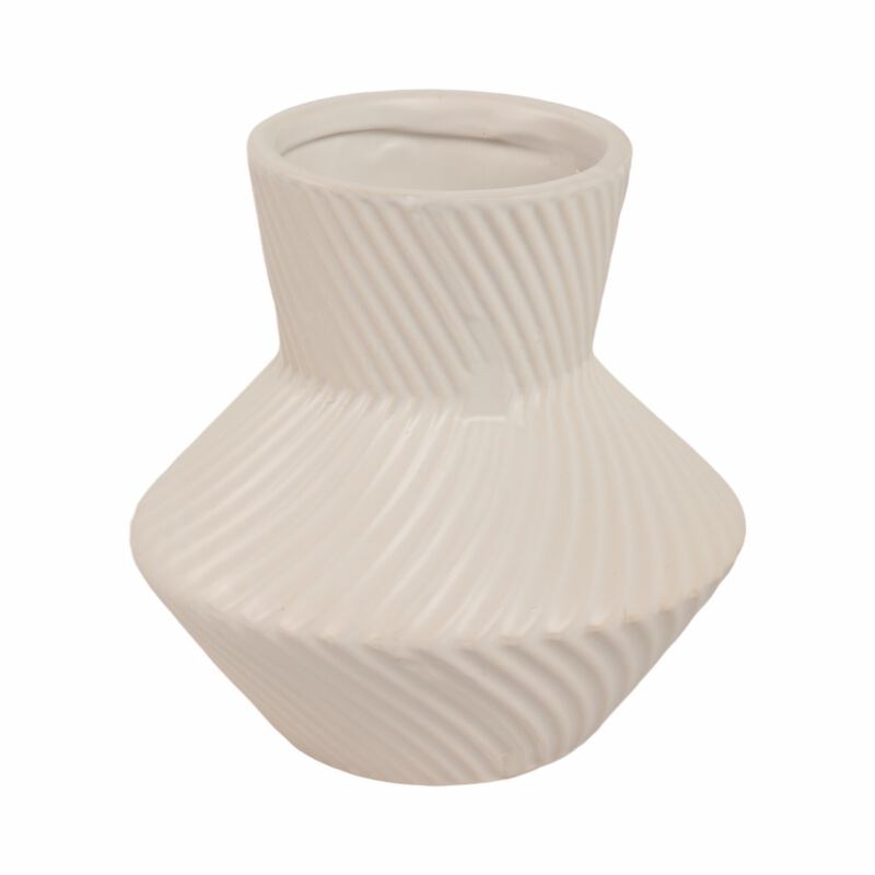 8" Modern Totem Vase, Cream image number 2