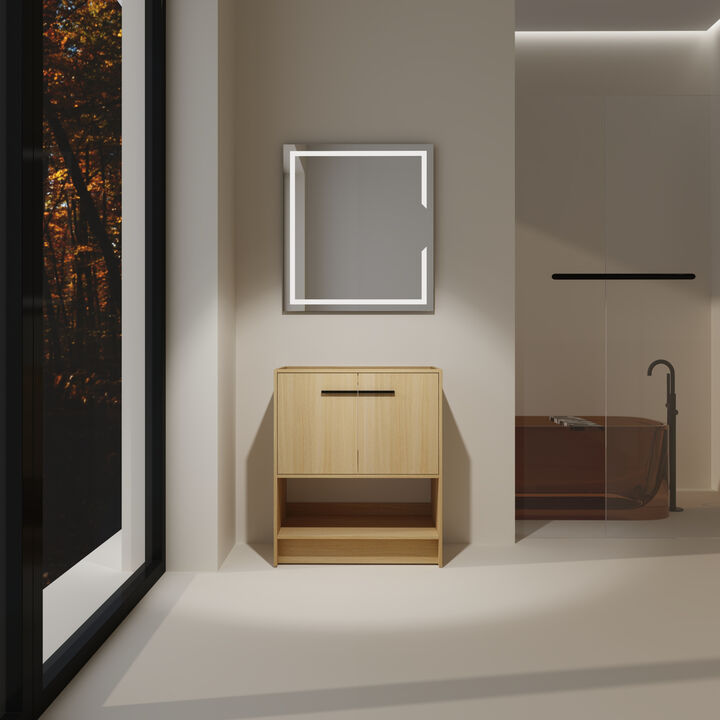 ELEMENT ACE Freestanding Bathroom Vanity, Open Bottom Storage Compartment Scratch Water Resistant Plywood Construction for Bathrooms