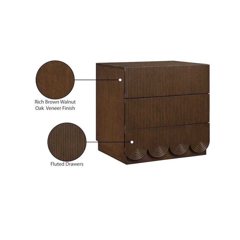 Meridian Furniture Scallop Brown Night Stand